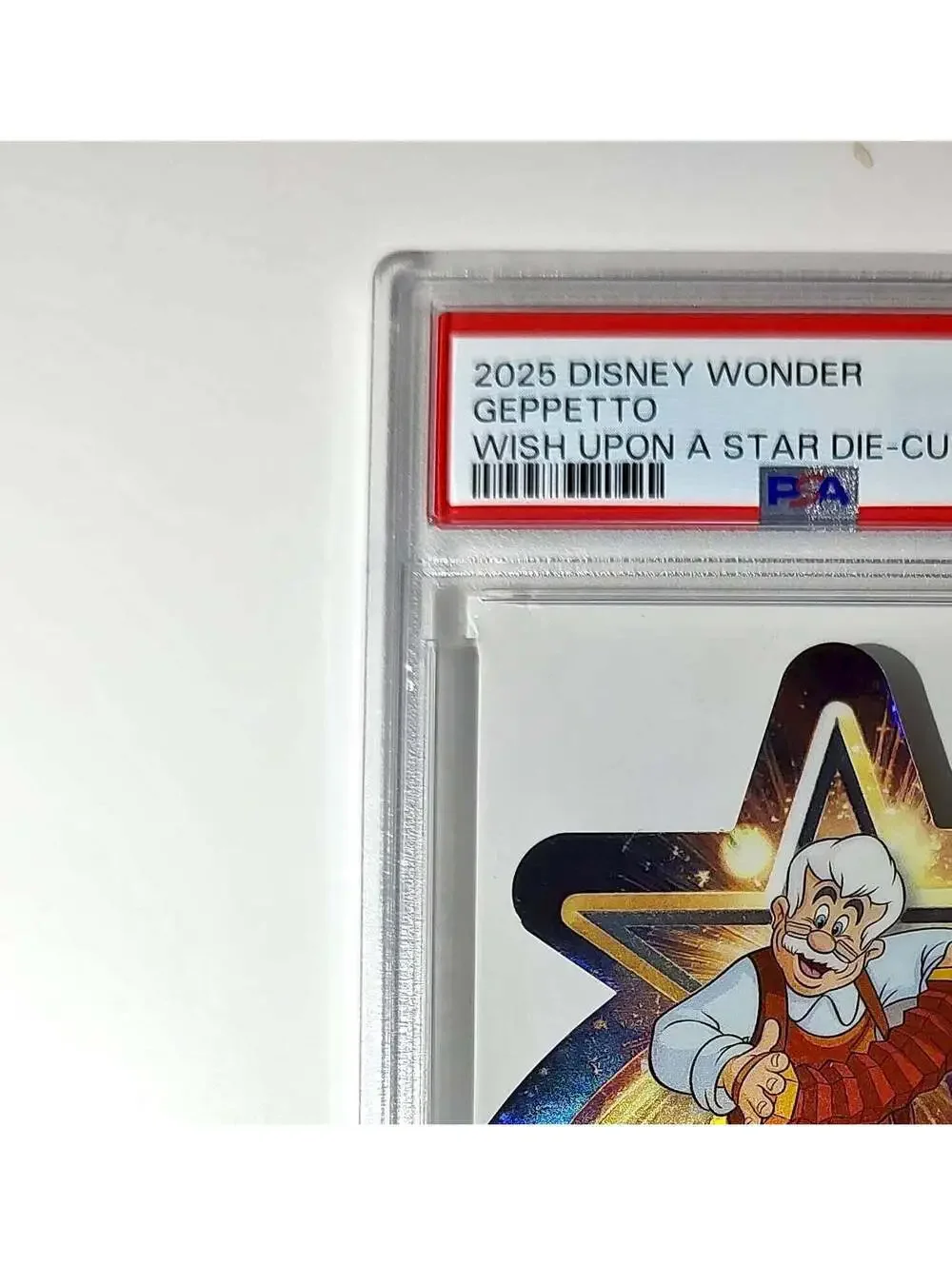 Geppetto 2025 Topps Chrome Disney #W-2 Wish Upon A Star Die Cut Pinocchio PSA 9